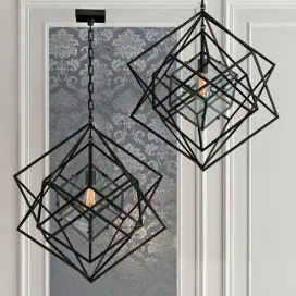 Cubist small chandelier black